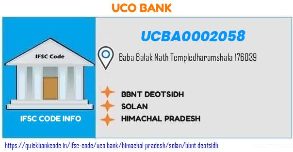 Uco Bank Bbnt Deotsidh UCBA0002058 IFSC Code