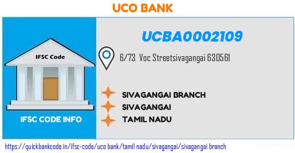 Uco Bank Sivagangai Branch UCBA0002109 IFSC Code