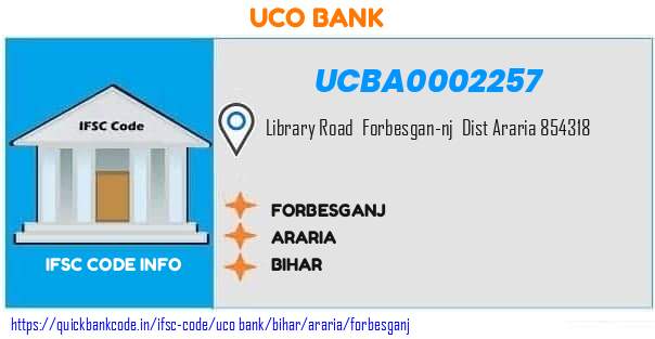 Uco Bank Forbesganj UCBA0002257 IFSC Code