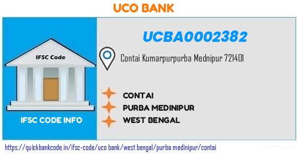 Uco Bank Contai UCBA0002382 IFSC Code
