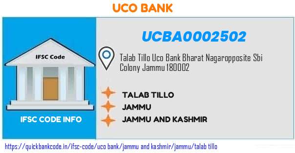 Uco Bank Talab Tillo UCBA0002502 IFSC Code