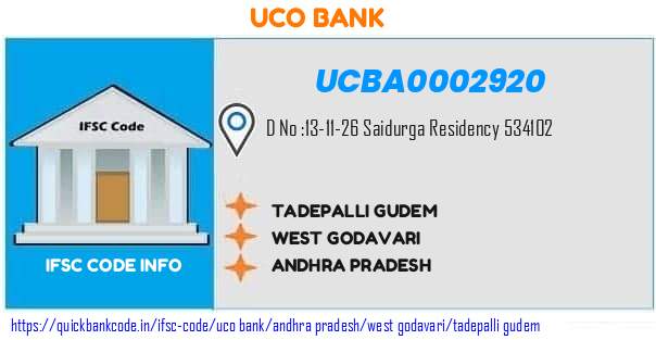 UCBA0002920 UCO Bank. TADEPALLI GUDEM