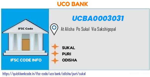 Uco Bank Sukal UCBA0003031 IFSC Code