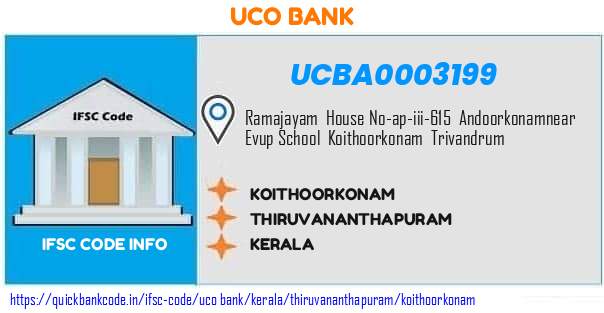 Uco Bank Koithoorkonam UCBA0003199 IFSC Code