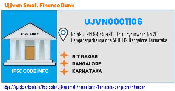 Ujjivan Small Finance Bank R T Nagar UJVN0001106 IFSC Code