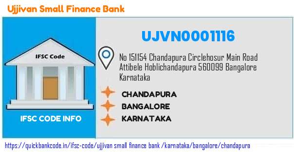 Ujjivan Small Finance Bank Chandapura UJVN0001116 IFSC Code