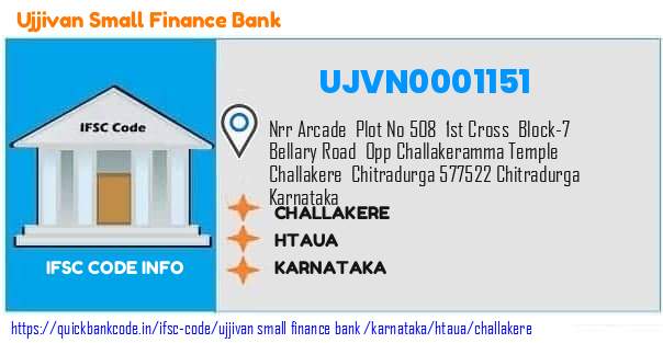 Ujjivan Small Finance Bank Challakere UJVN0001151 IFSC Code