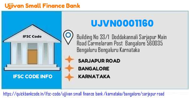 Ujjivan Small Finance Bank Sarjapur Road UJVN0001160 IFSC Code