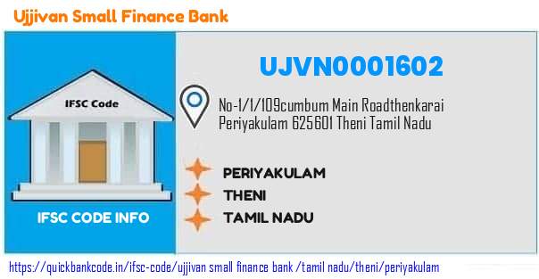 Ujjivan Small Finance Bank Periyakulam UJVN0001602 IFSC Code