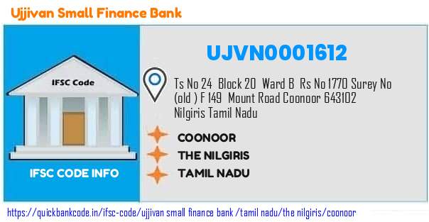 Ujjivan Small Finance Bank Coonoor UJVN0001612 IFSC Code