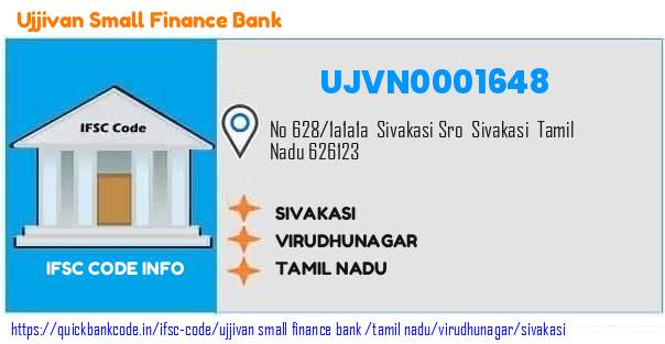 Ujjivan Small Finance Bank Sivakasi UJVN0001648 IFSC Code
