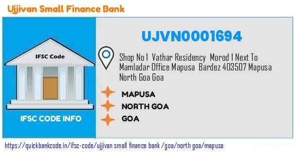 Ujjivan Small Finance Bank Mapusa UJVN0001694 IFSC Code