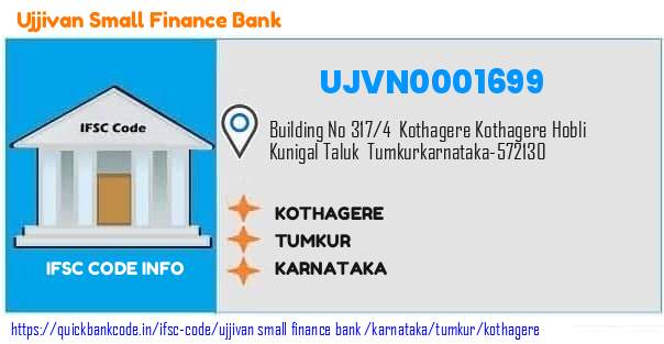 Ujjivan Small Finance Bank Kothagere UJVN0001699 IFSC Code