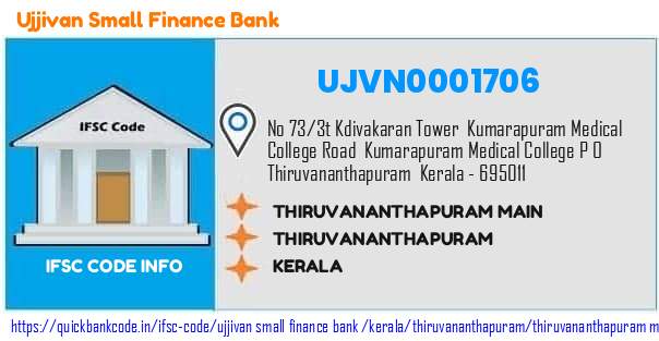 Ujjivan Small Finance Bank Thiruvananthapuram Main UJVN0001706 IFSC Code