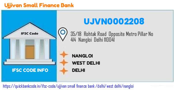 Ujjivan Small Finance Bank Nangloi UJVN0002208 IFSC Code