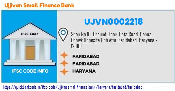 Ujjivan Small Finance Bank Faridabad UJVN0002218 IFSC Code