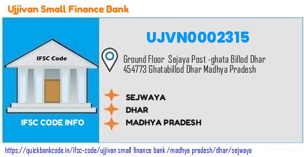 Ujjivan Small Finance Bank Sejwaya UJVN0002315 IFSC Code