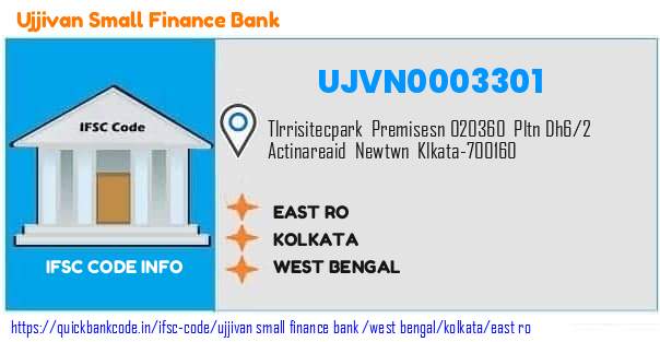 Ujjivan Small Finance Bank East Ro UJVN0003301 IFSC Code