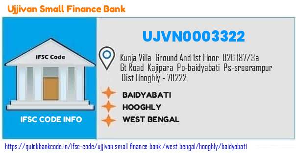 Ujjivan Small Finance Bank Baidyabati UJVN0003322 IFSC Code