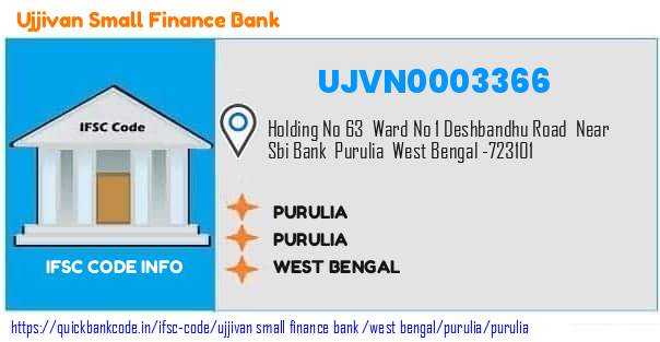 Ujjivan Small Finance Bank Purulia UJVN0003366 IFSC Code