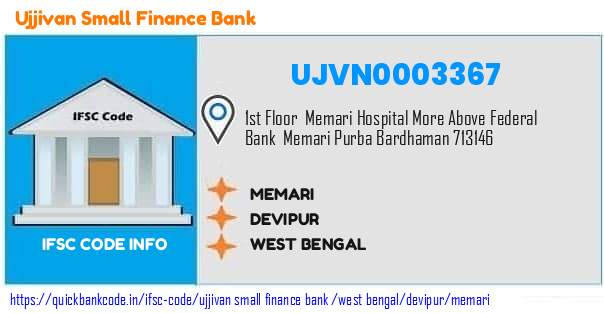 Ujjivan Small Finance Bank Memari UJVN0003367 IFSC Code