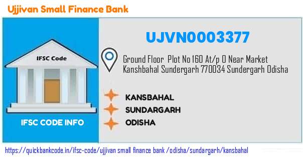 Ujjivan Small Finance Bank Kansbahal UJVN0003377 IFSC Code