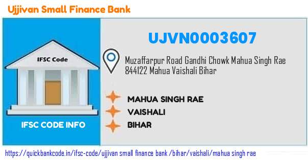 Ujjivan Small Finance Bank Mahua Singh Rae UJVN0003607 IFSC Code