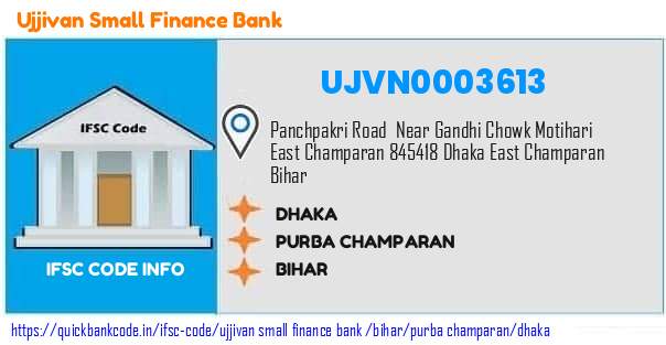 Ujjivan Small Finance Bank Dhaka UJVN0003613 IFSC Code