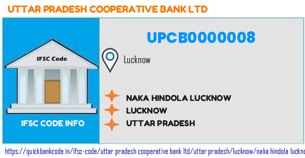Uttar Pradesh Cooperative Bank Naka Hindola Lucknow UPCB0000008 IFSC Code