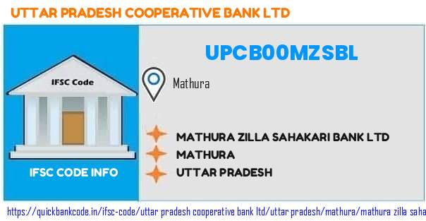 Uttar Pradesh Cooperative Bank Mathura Zilla Sahakari Bank  UPCB00MZSBL IFSC Code