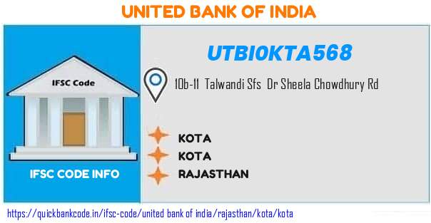 United Bank of India Kota UTBI0KTA568 IFSC Code