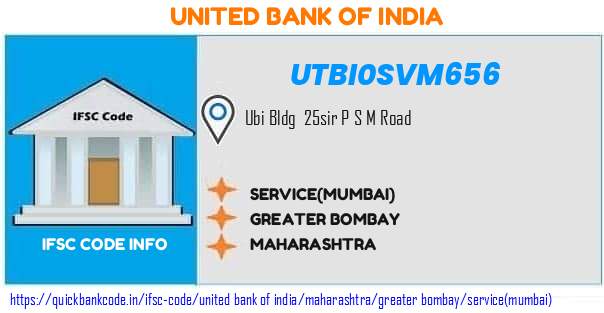 United Bank of India Servicemumbai UTBI0SVM656 IFSC Code