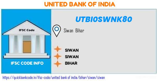United Bank of India Siwan UTBI0SWNK80 IFSC Code
