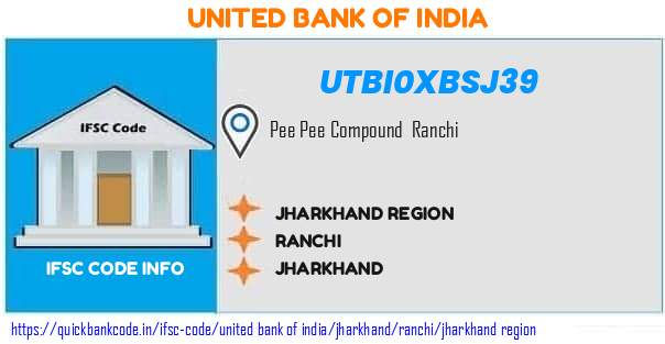 United Bank of India Jharkhand Region UTBI0XBSJ39 IFSC Code