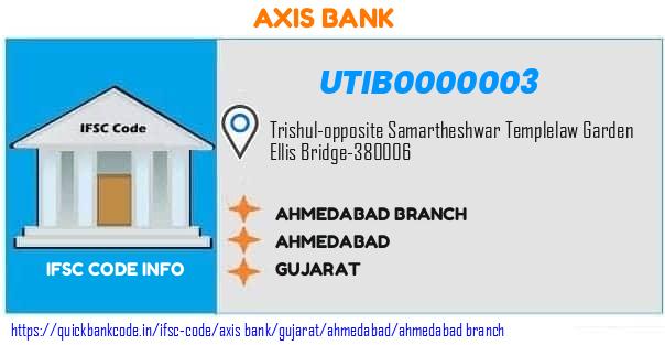 UTIB0000003 Axis Bank. AHMEDABAD BRANCH