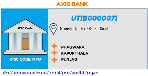 Axis Bank Phagwara UTIB0000071 IFSC Code