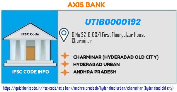 Axis Bank Charminar hyderabad Old City UTIB0000192 IFSC Code