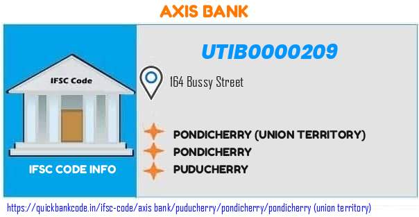 Axis Bank Pondicherry union Territory UTIB0000209 IFSC Code