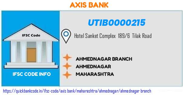 Axis Bank Ahmednagar Branch UTIB0000215 IFSC Code
