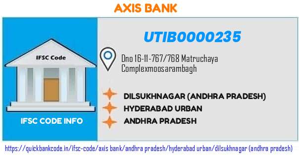 Axis Bank Dilsukhnagar andhra Pradesh UTIB0000235 IFSC Code