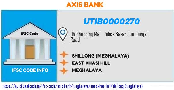 Axis Bank Shillong meghalaya UTIB0000270 IFSC Code