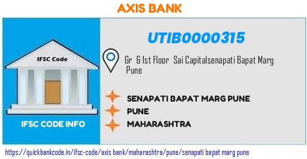 UTIB0000315 Axis Bank. SENAPATI BAPAT MARG [PUNE]