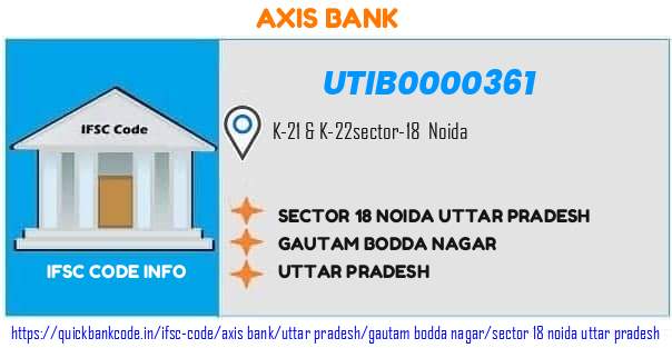 Axis Bank Sector 18 Noida Uttar Pradesh  UTIB0000361 IFSC Code