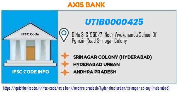 Axis Bank Srinagar Colony hyderabad UTIB0000425 IFSC Code