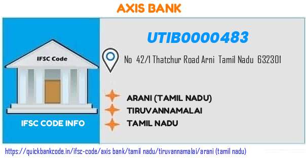 Axis Bank Arani tamil Nadu UTIB0000483 IFSC Code
