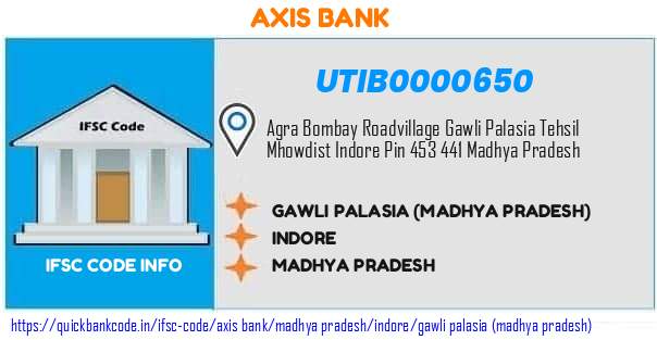 Axis Bank Gawli Palasia madhya Pradesh UTIB0000650 IFSC Code