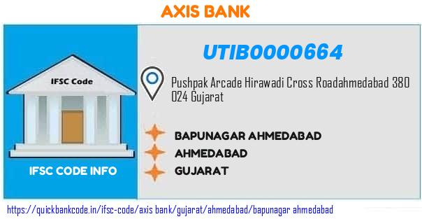 UTIB0000664 Axis Bank. BAPUNAGAR, AHMEDABAD