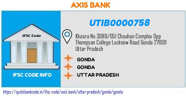 UTIB0000758 Axis Bank. GONDA