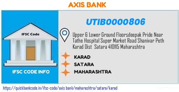 UTIB0000806 Axis Bank. KARAD