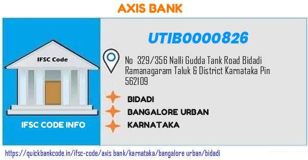 UTIB0000826 Axis Bank. BIDADI